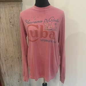 American highway Cuba Havana Club Graphic Long Sleeve Tee - Dusty Rose
